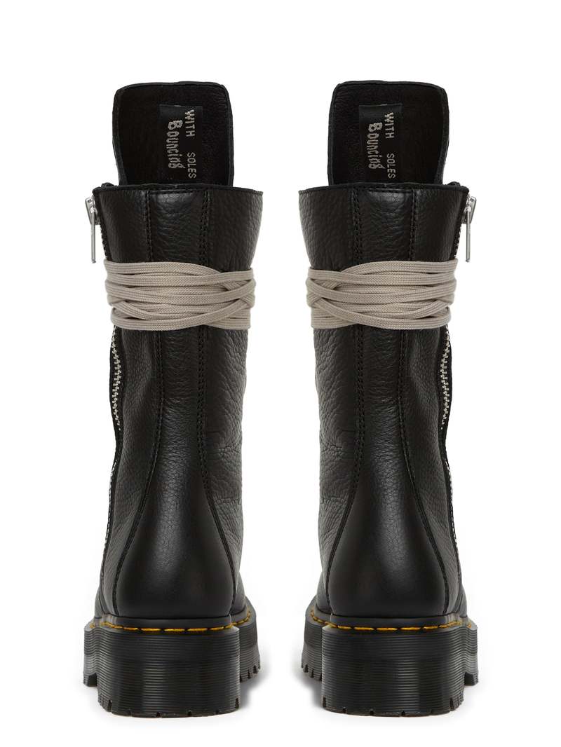Rick Owens Calf Length Leather Boot - Black