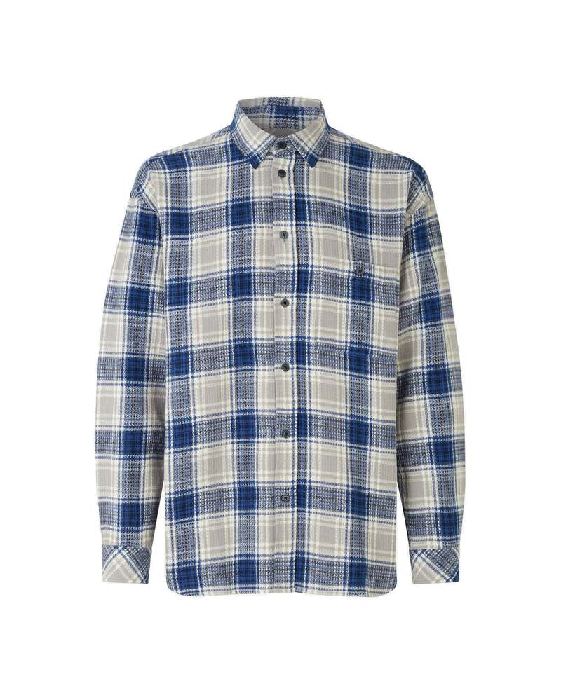 samsoe samsoe Camisa Luan U Shirt - Blueprint Check | Garmentory
