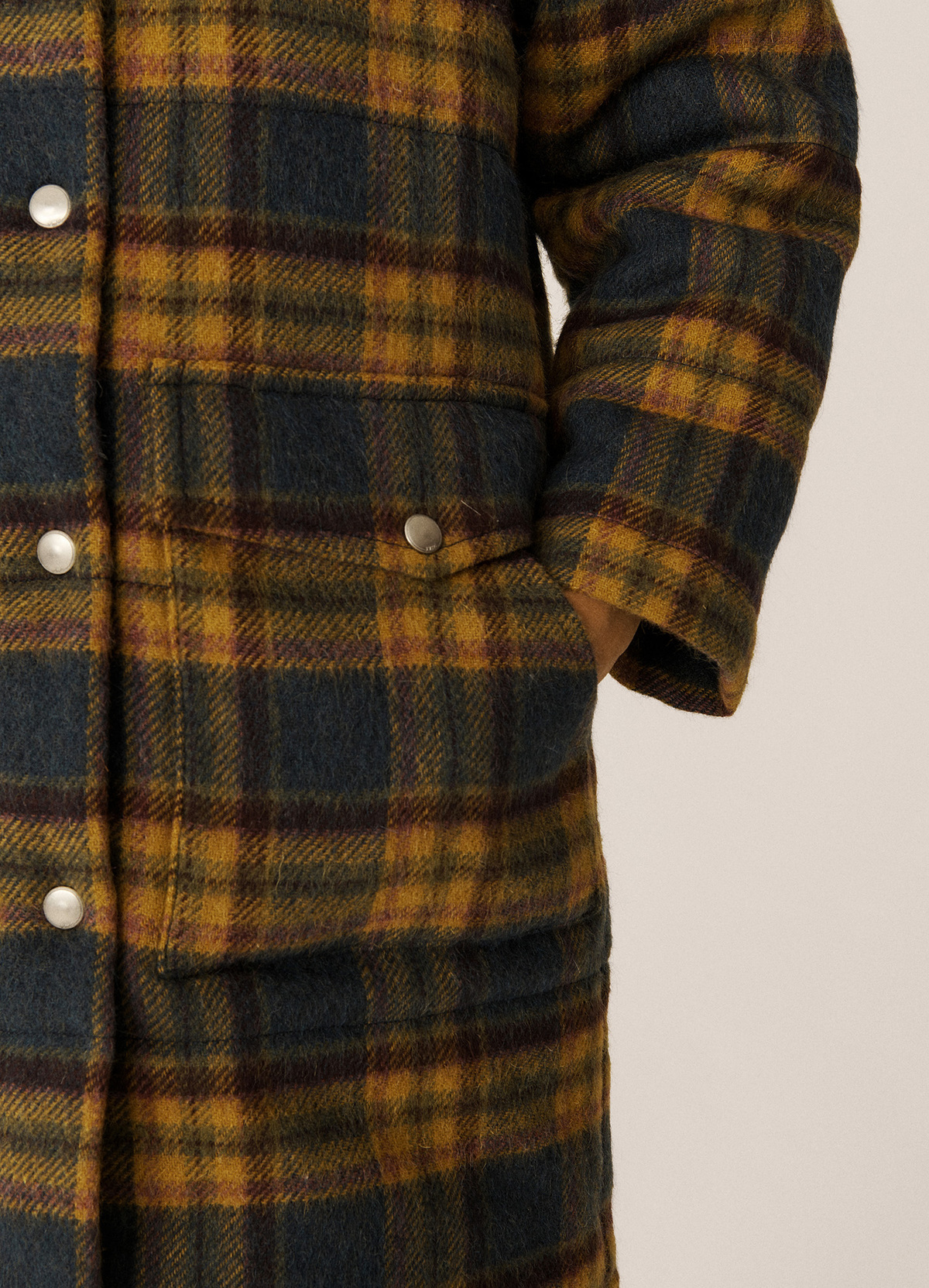 Multi Check Coat YMC Thompson Brushed Wool Check Coat - Multi | Garmentory