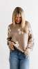 Hayden LA Flores Sweater - Taupe/Tan Flowers - Thumbnail 2