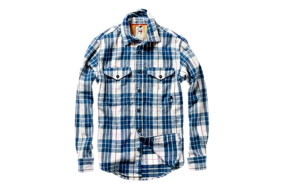 Relwen Blanket Flannel Shirt White/Blue Multi Garmentory
