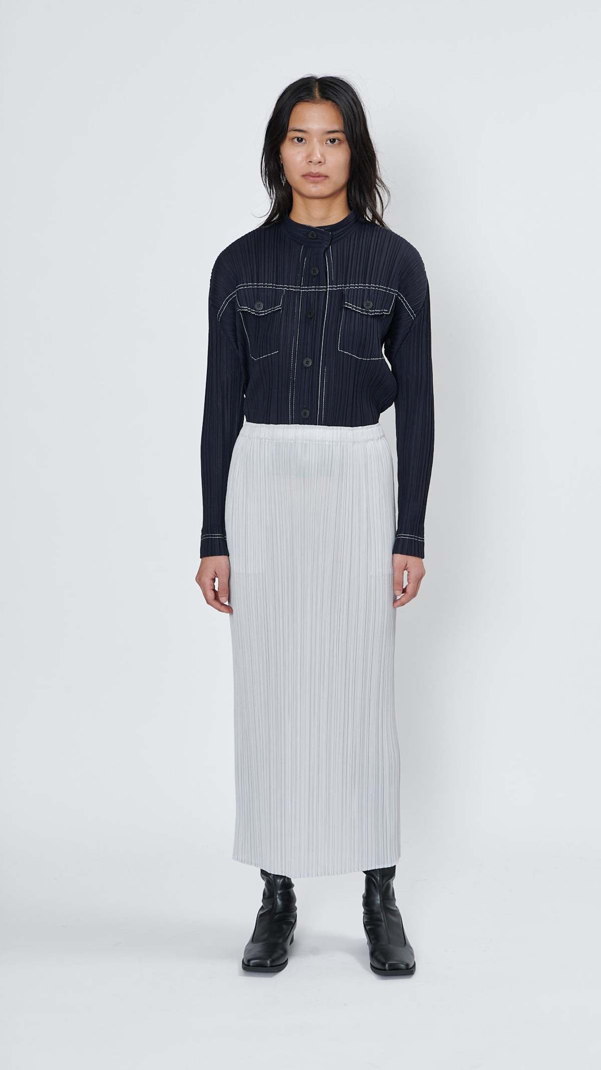 Pleats Please by Issey Miyake Basic Skirt - Light Grey | Garmentory