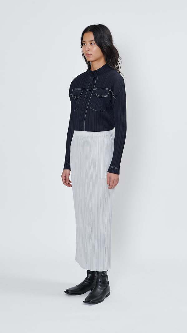 Pleats Please by Issey Miyake Basic Skirt - Light Grey | Garmentory