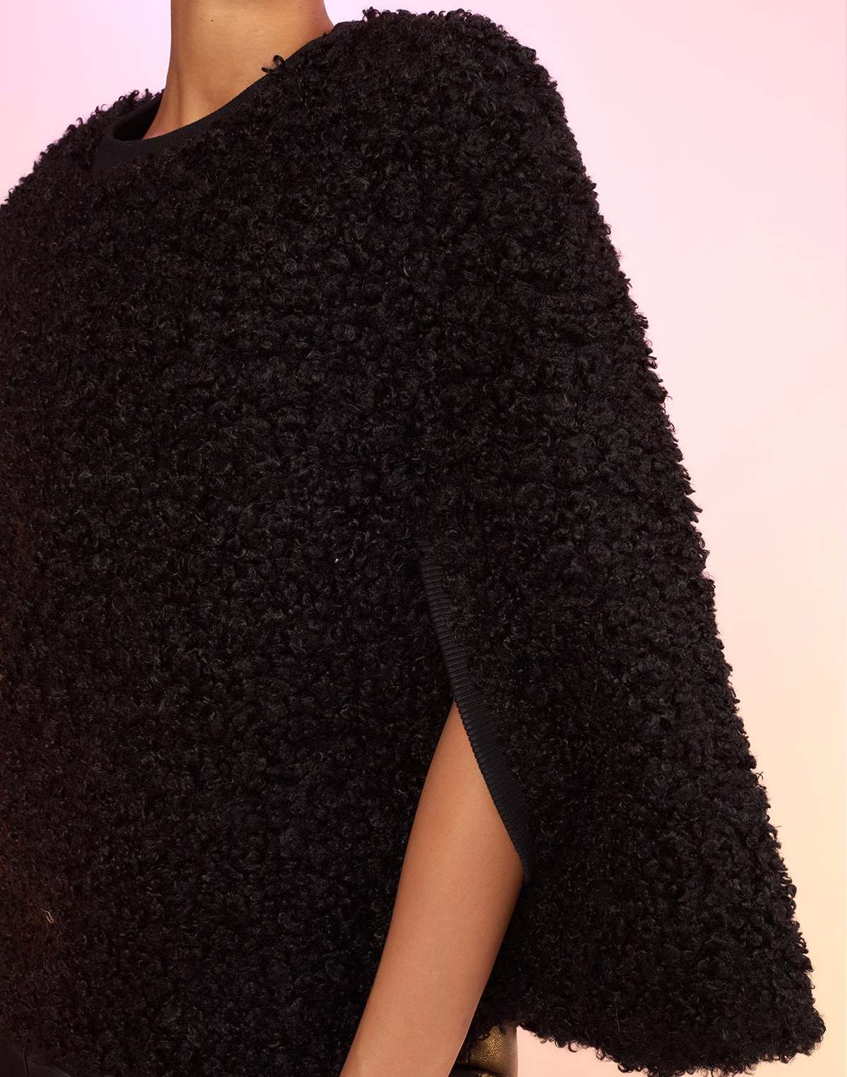 Cynthia Rowley Faux Fur Capelet Black Garmentory