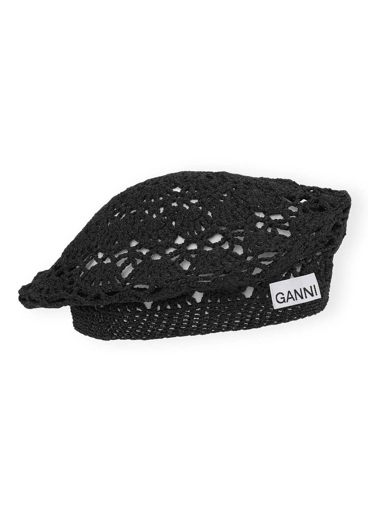 GANNI Velvet Crochet Beret in
Black  one size  new Crochet Beret - Black – BODE main image 2