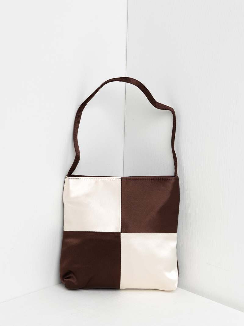 Home Of Hai Vera Checkerboard Bag - Dark Brown/Ivory