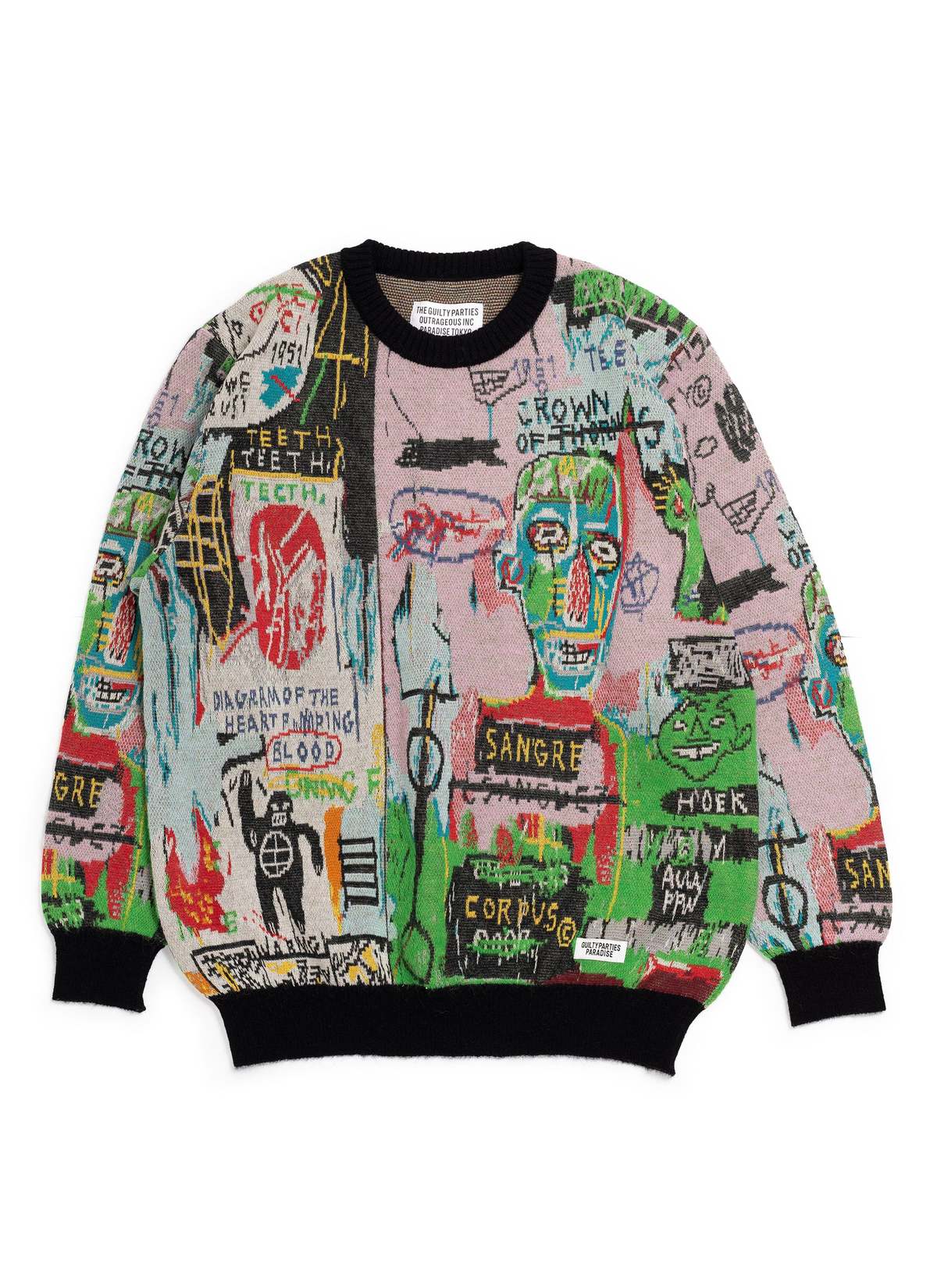 Wacko Maria Crew Neck Basquiat Sweater Wacko Maria X Guilty