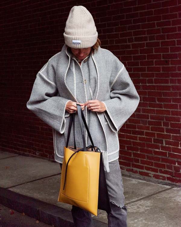 Ganni Structured Rib Beanie - Brazilian Sand | Garmentory