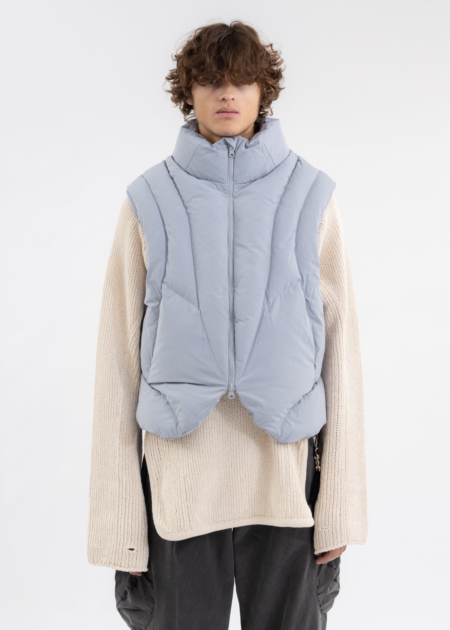 Hyein Seo Reversible Padded Vest - Ash Blue | Garmentory