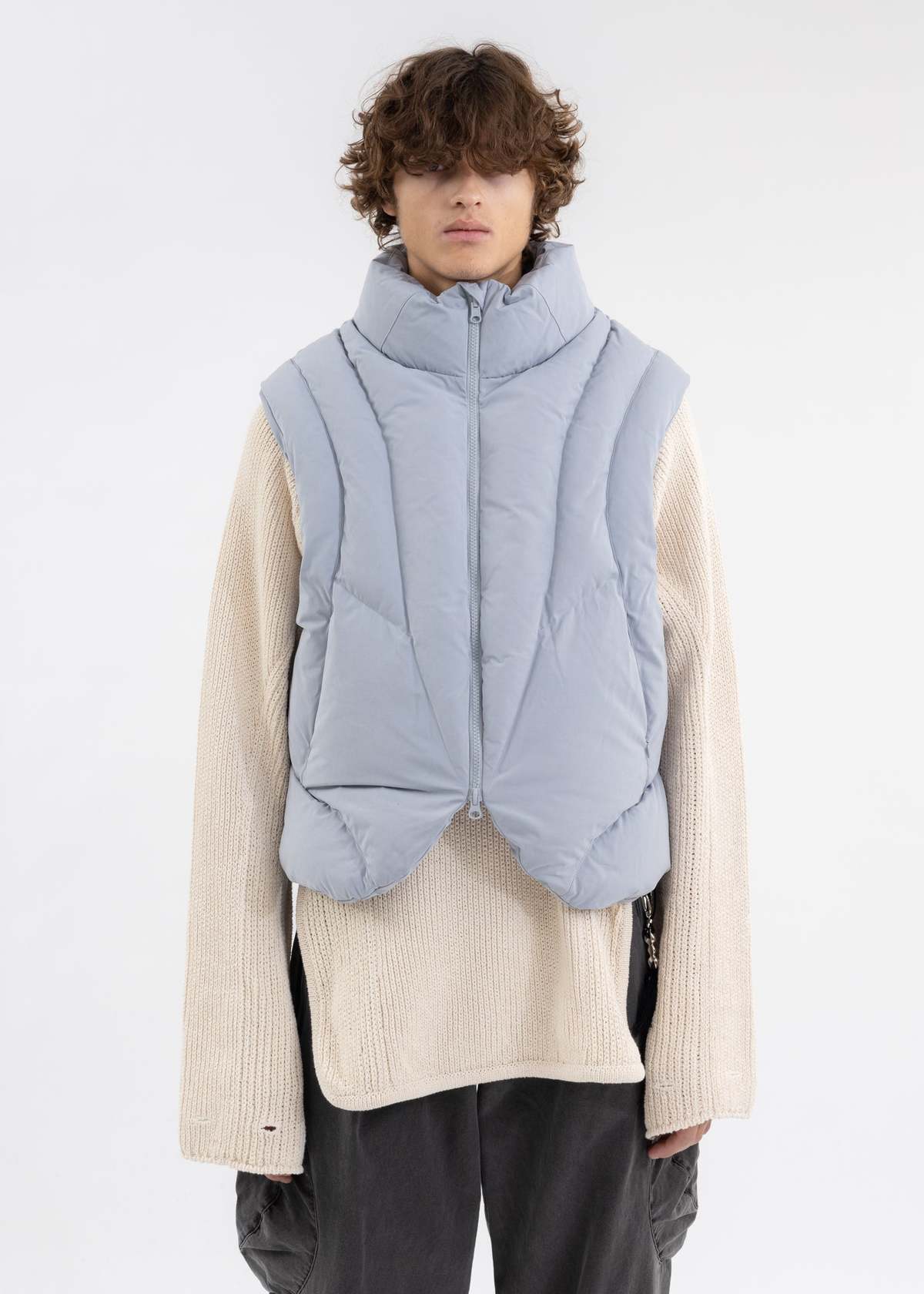 Hyein Seo Reversible Padded Vest - Ash Blue | Garmentory Hyein Seo Reversible Padded Vest - Ash Blue | Garmentory