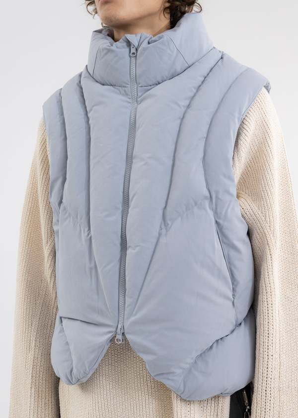 Hyein Seo Reversible Padded Vest - Ash Blue | Garmentory