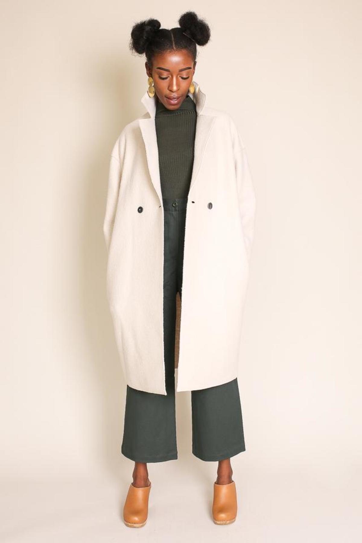 Harris Wharf London Dropped Shoulder Coat in Cream | Garmentory
