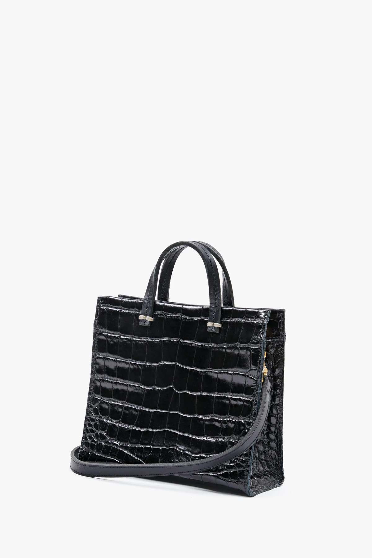 Clare V. Simple Tote Croco-Black - I Heart Hanalei Beach Boutique