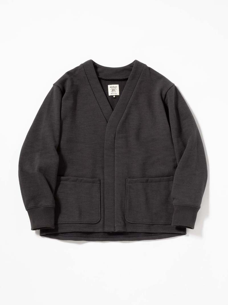 Jackman GG Sweat Zip Cardigan - Ink Black | Garmentory
