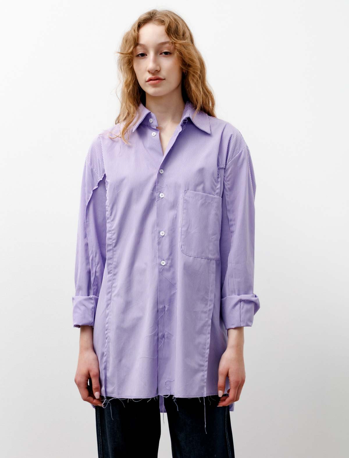 Camiel Fortgens Big Dart Shirt - Lilac/White Stripes | Garmentory