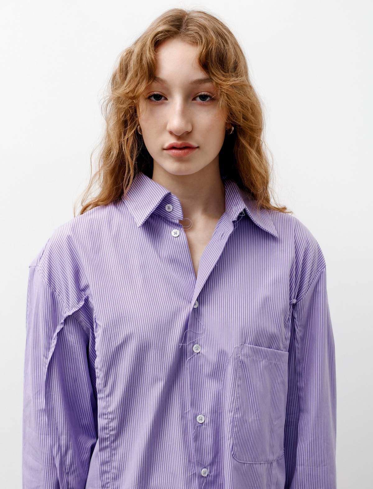 Camiel Fortgens Big Dart Shirt - Lilac/White Stripes | Garmentory