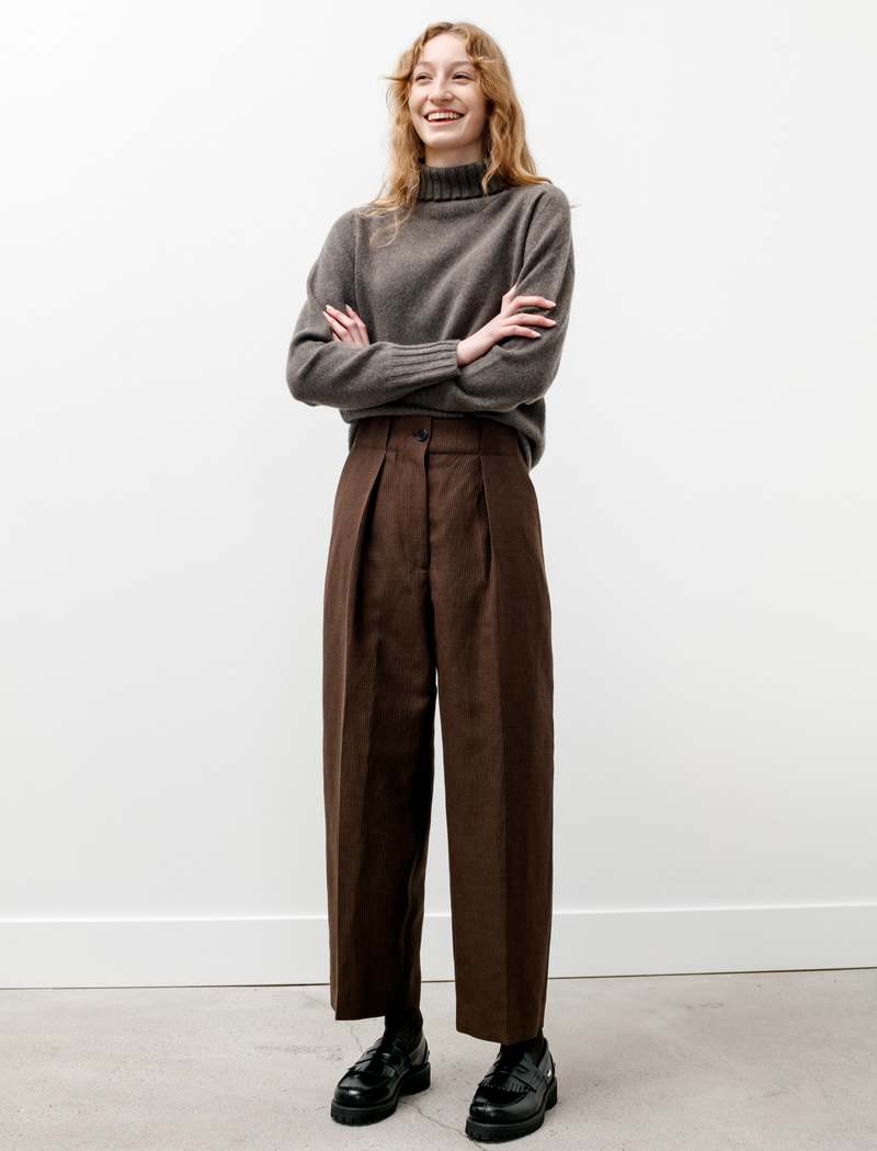 パンツ MARGARET HOWELL / SOFT WOOL LINEN pants Margaret Howell Wide Belt Loop Puppytooth Wool Linen Trouser