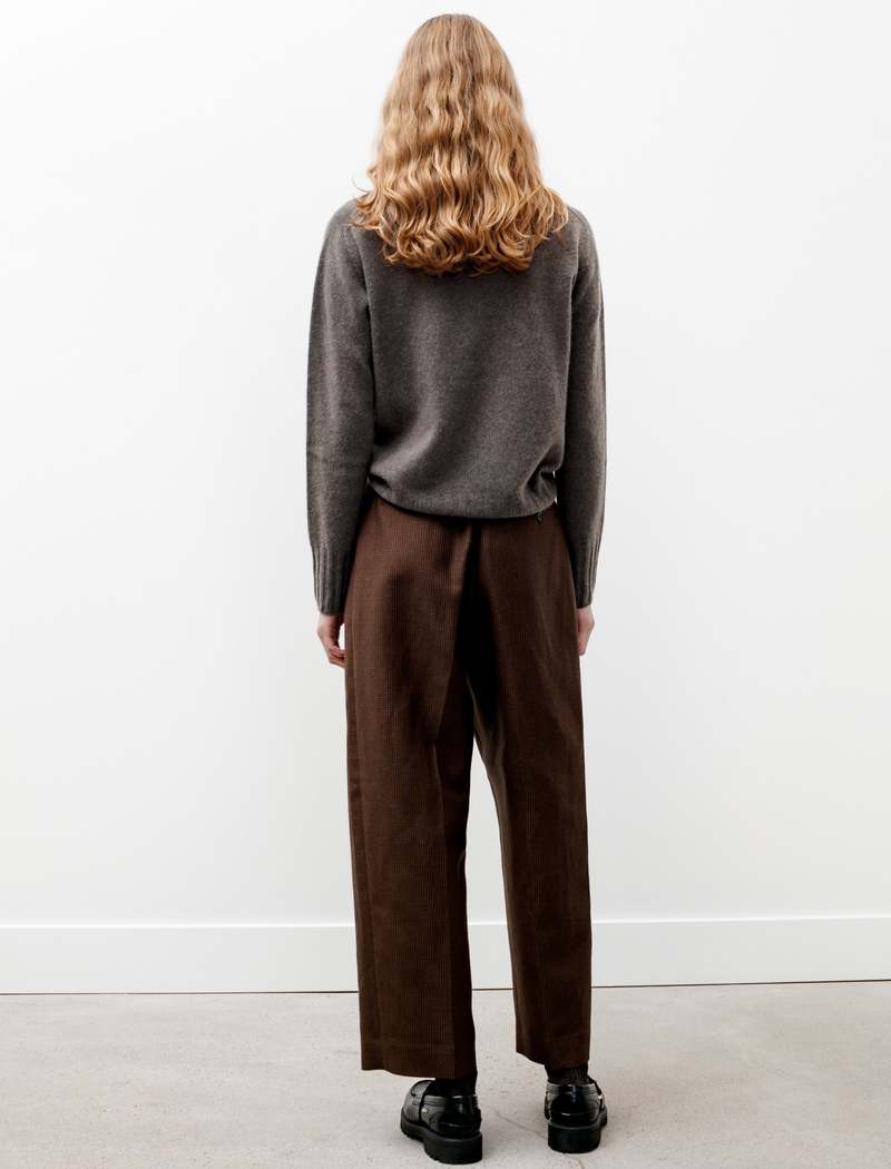 【MARGARET HOWELL】LINEN WIDE TROUSERS Margaret Howell Wide Belt Loop Puppytooth Wool Linen Trouser