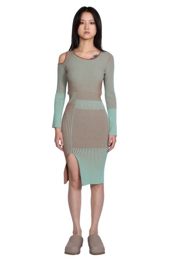 ANDERSSON BELL Ellison Paneled Knit Dress - Green/Brown | Garmentory
