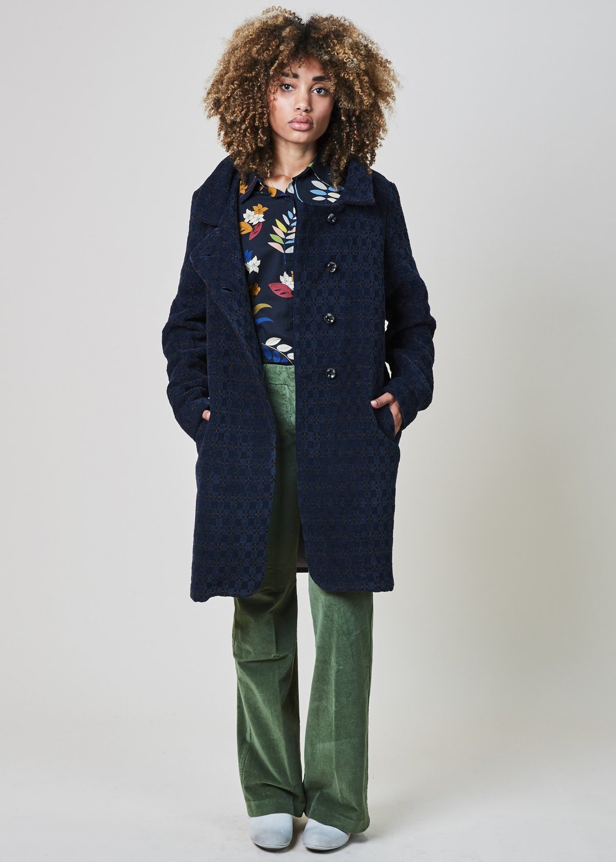 Echappees Belles Coco Textured Pattern Coat - Image 1 of 6
