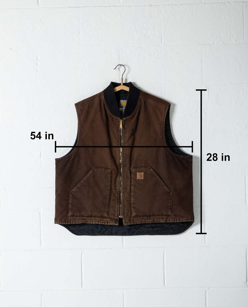 Vintage Carhartt Lined Duck Vest - Brown | Garmentory