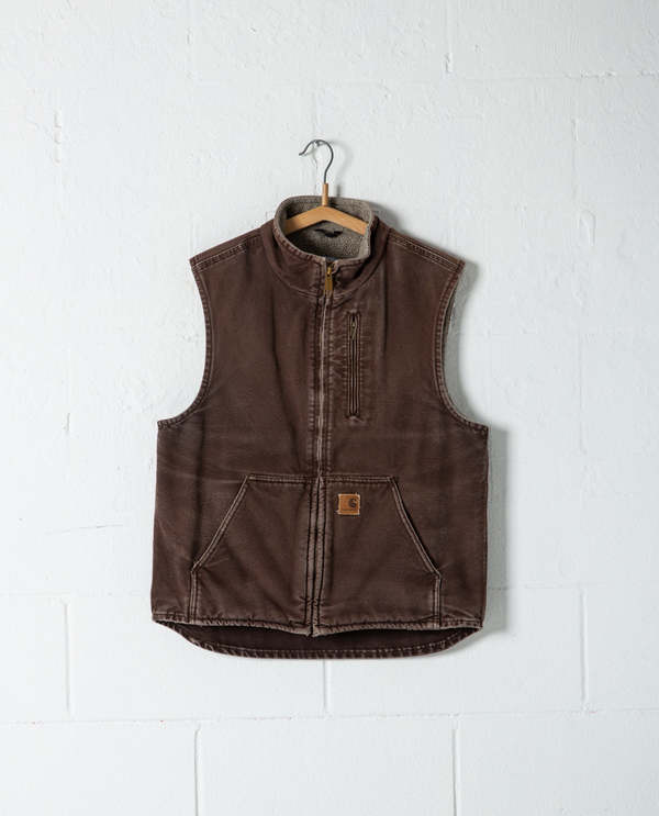Vintage Carhartt Lined Duck Vest - Brown | Garmentory
