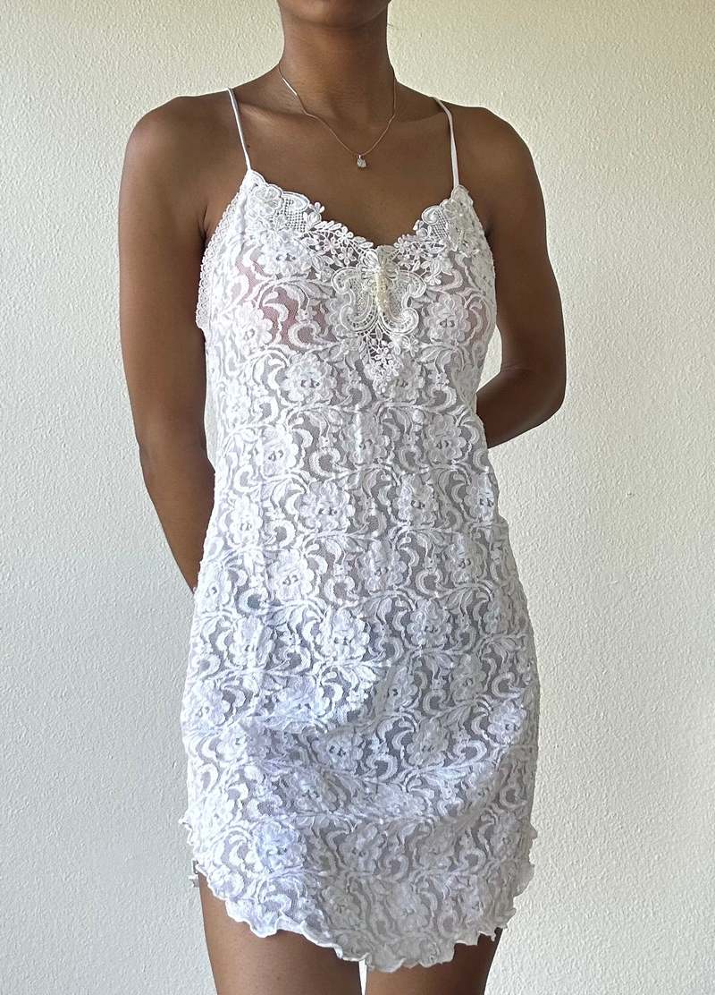 white dress mini lace Floral Lace Mini Dress 12 / Floral Multi main image 1