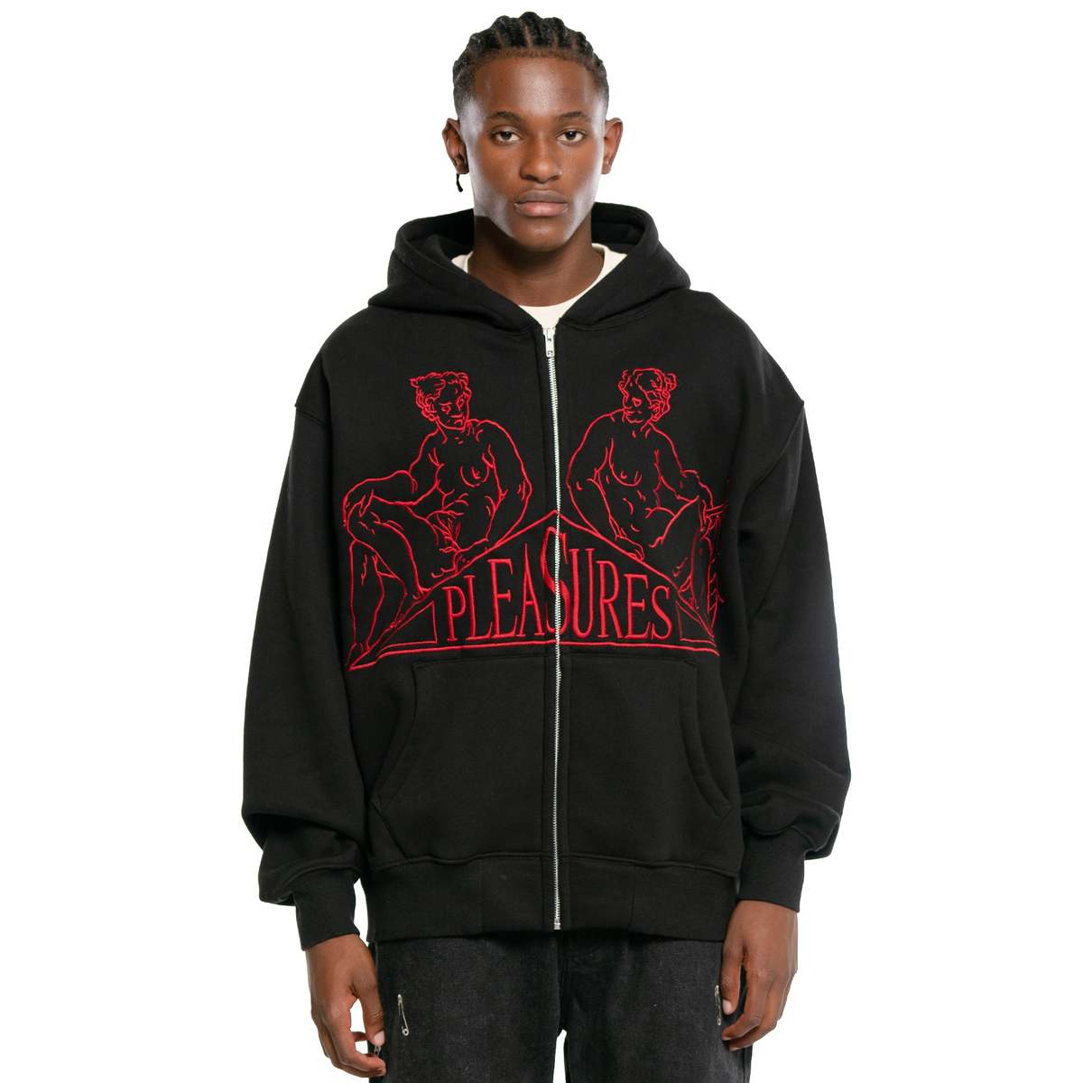 PLEASURES ジップアップフーディー/ジャケット PLEASURES SIGNAL ZIP UP HOODIE BLACK | eBay