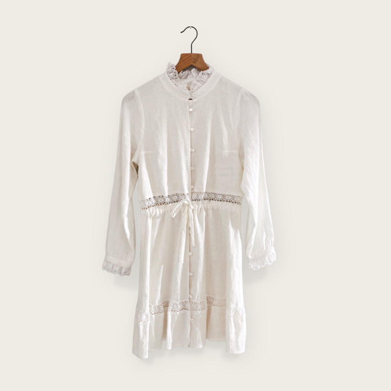 emerson fry frances short sleeve dress EMERSON FRY Women's Frances Frill Dress, Size XS, Navypaisleyprint Blue, Cotton
