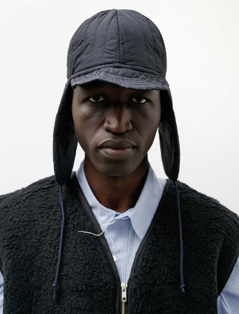 帽子 CAMIEL FORTGENS cap with flap Camiel Fortgens Technical Polyester Flap Cap - Navy | Garmentory