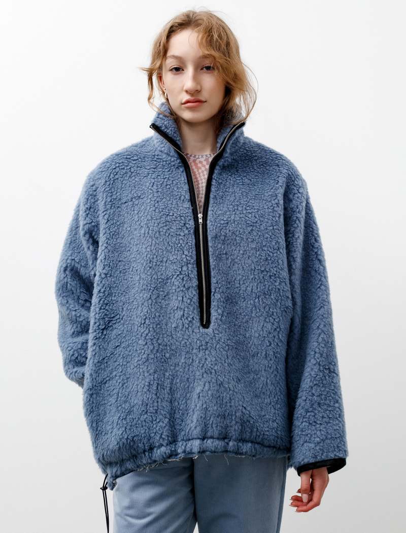 Camiel Fortgens Wool Fleece Anorak - Grey Blue | Garmentory