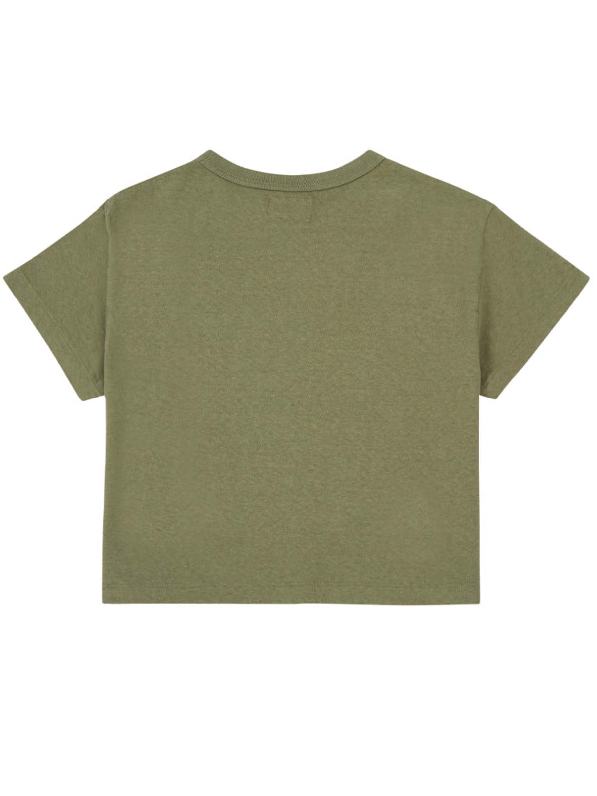 ★DXOH★Logo season semi-warmer crop tee[olive green]★人気 Sunray-Hi-aka-Cropped-T-Shirt-