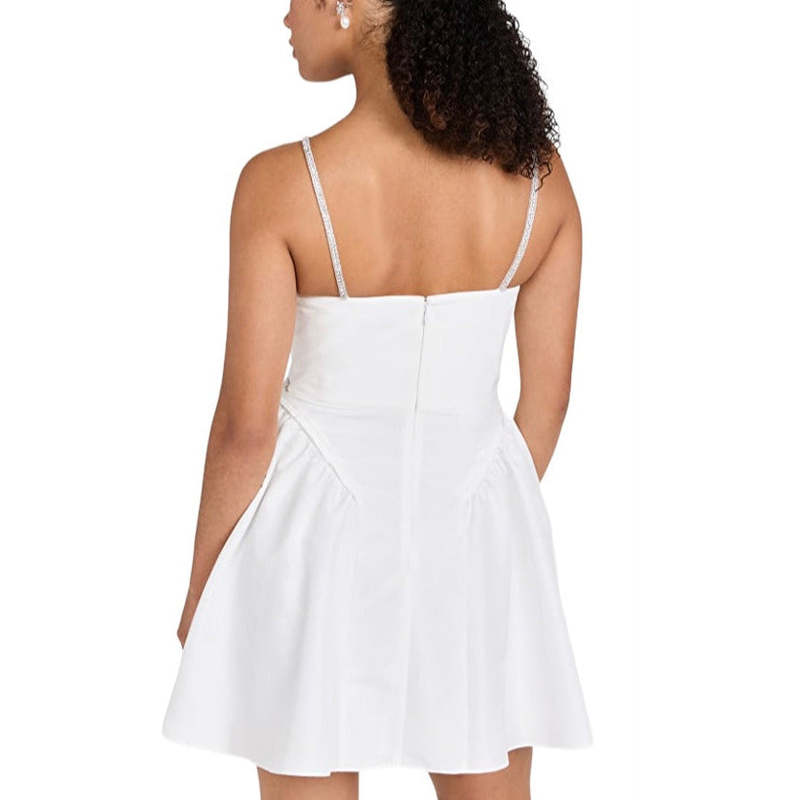 Self-Portrait Taffeta Flared Mini Dress - White | Garmentory Self-Portrait Taffeta Flared Mini Dress - White | Garmentory