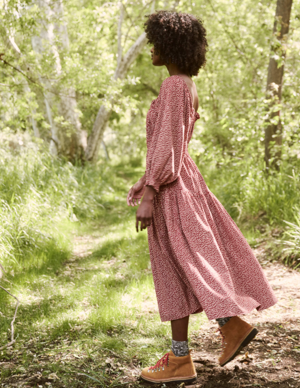 strapless open back dress Laurel Sleeveless Maxi Dress in Pink & Red
