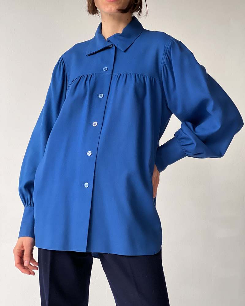 Vintage Yves Saint Laurent Blouse - Cobalt | Garmentory