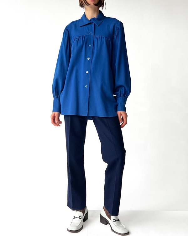 Vintage Yves Saint Laurent Blouse - Cobalt | Garmentory