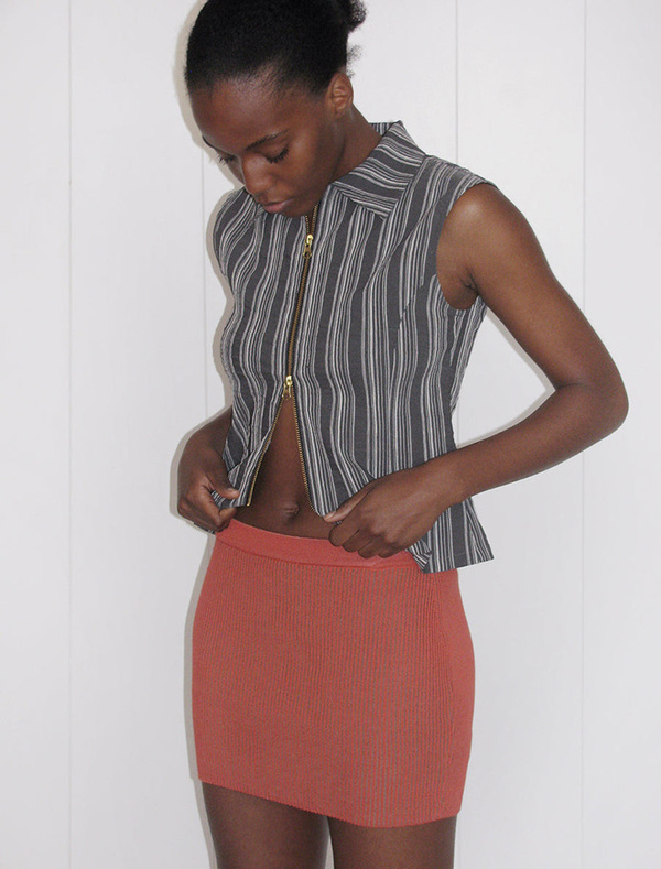 Paloma Wool Meier Knitted Mini Skirt - Red Bicolore | Garmentory