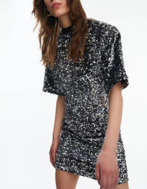 oval square glitter dress Zapaka Women Sparkly Short Homecoming Dress Floral A-line Square Neck Sequins Cocktail Dress with Lace Up Back, Pink / US26W