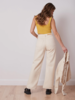 Yoga Jeans Lily Wide-Leg Jeans - Ecru - Thumbnail 6
