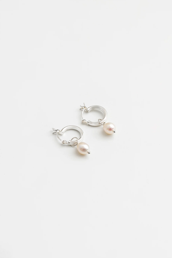 Wolf Circus Small Pearlhoops Earrings - Sterling Silver