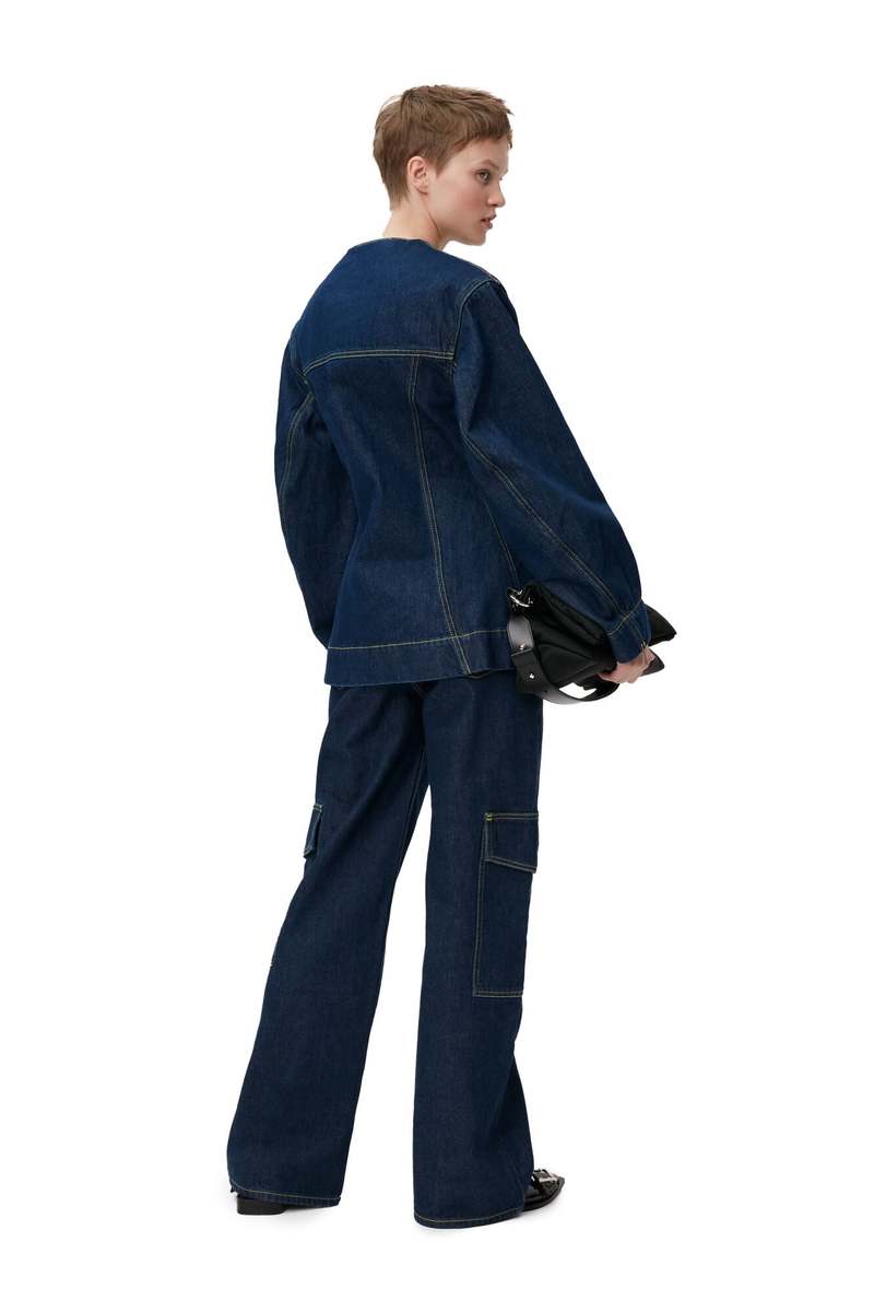 【ガニー】GANNI Rinse Denim Fitted Blazer2023 Ganni Rinse Denim Fitted Blazer - Rinse | Garmentory