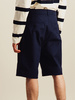 Outland Twill Pleats Bermuda - Navy - Thumbnail 5