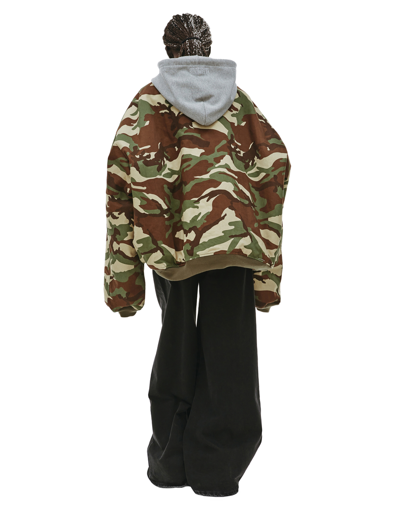 Vetements Reversible Hooded Camo Bomber - Khaki | Garmentory
