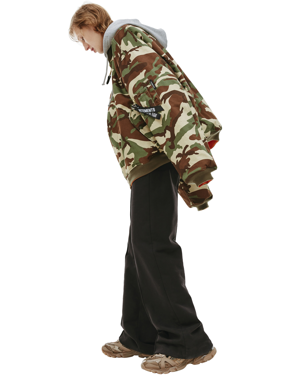 Vetements Reversible Hooded Camo Bomber - Khaki | Garmentory