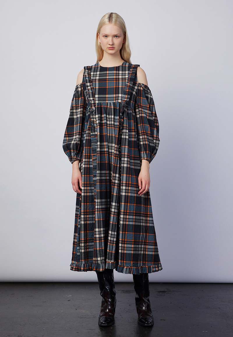 damson madder maxi dress Damson Madder + Kushla Floral Organic Cotton Maxi Dress