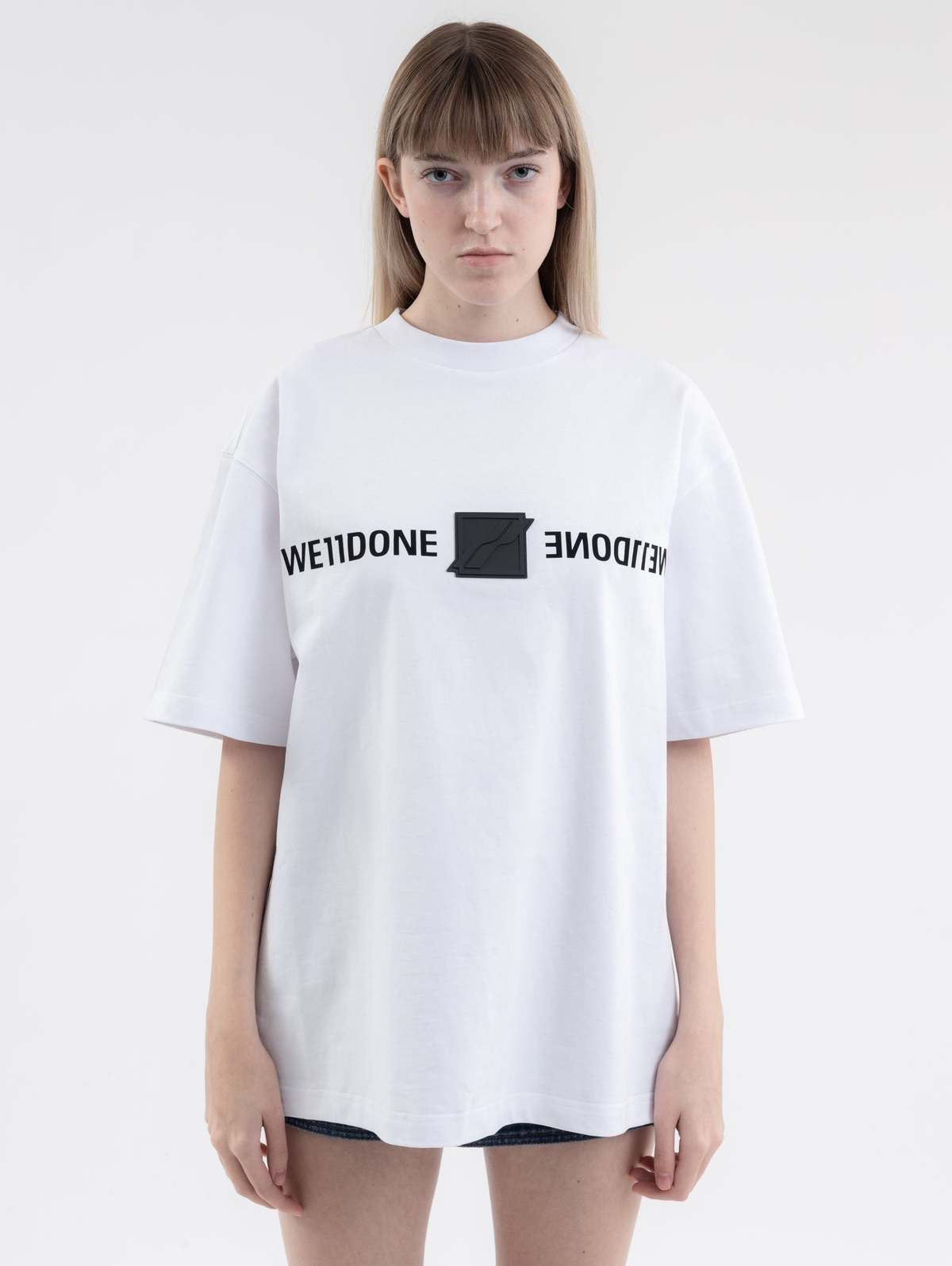 【関税込み】We11done ホワイト Sparkle Logo Tシャツ We11done スパークルロゴ Tシャツ | ホワイト | FARFETCH JP