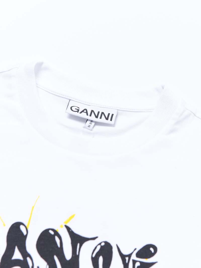 Ganni Basic Jersey Smiley Relaxed T-shirt - Bright White