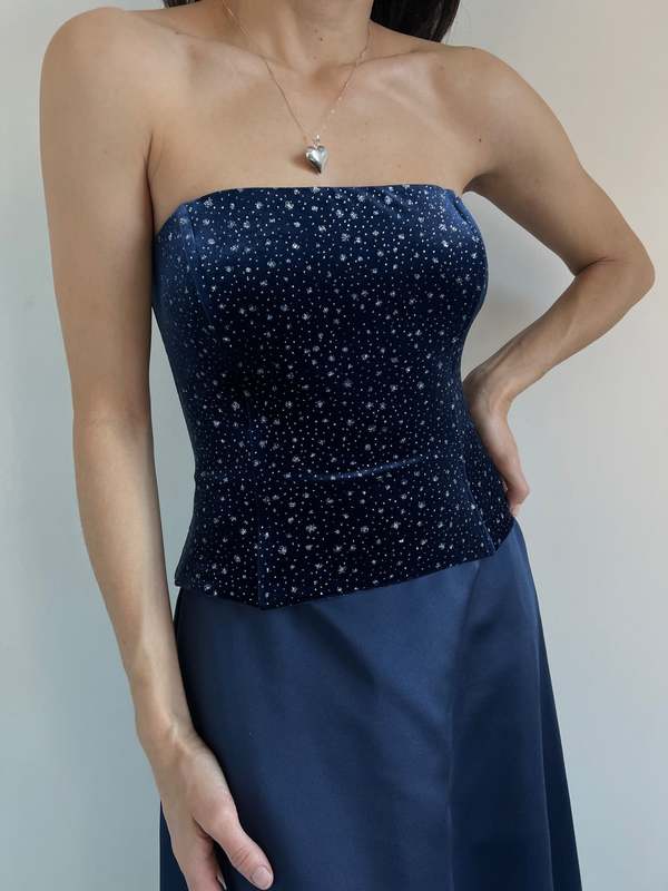 Vintage Two Piece Party Dress - Prussian Blue | Garmentory