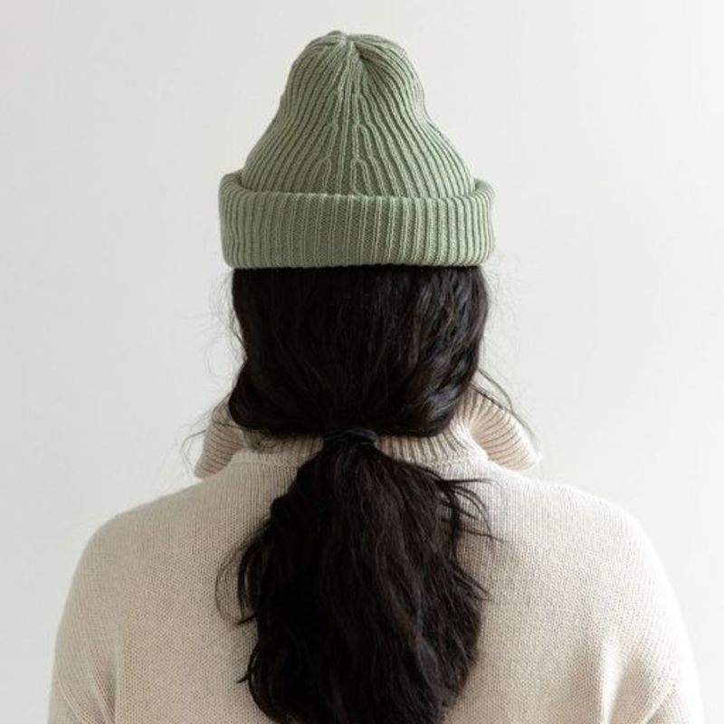 James Street Chunky Highland Wool Port Beanie Fern on Garmentory