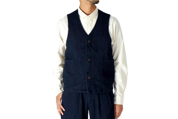Japan Blue Jeans 11oz Indigo Sashiko Hunting Vest - Indigo